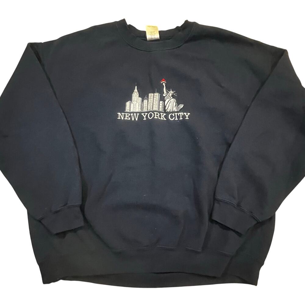 New York City Men XL Embroidered Crewneck‎ Sweatshirt Statue Of Liberty